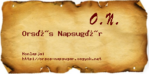 Orsós Napsugár névjegykártya